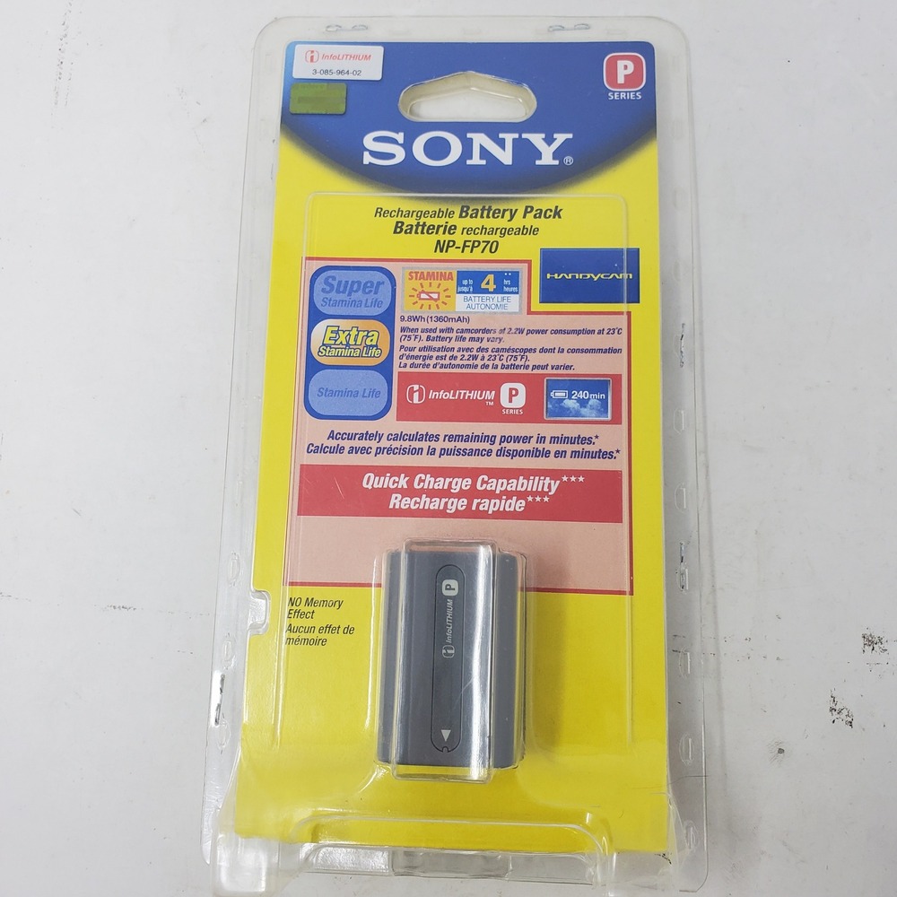 Sony NP-FP70 P Series InfoLITHIUM Rechargeable Battery Pack for Handycam NEW